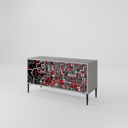 BROKEN LINES Mueble de TV Compacto de 2 puertas