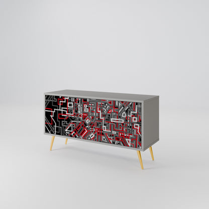 BROKEN LINES Mueble de TV Compacto de 2 puertas