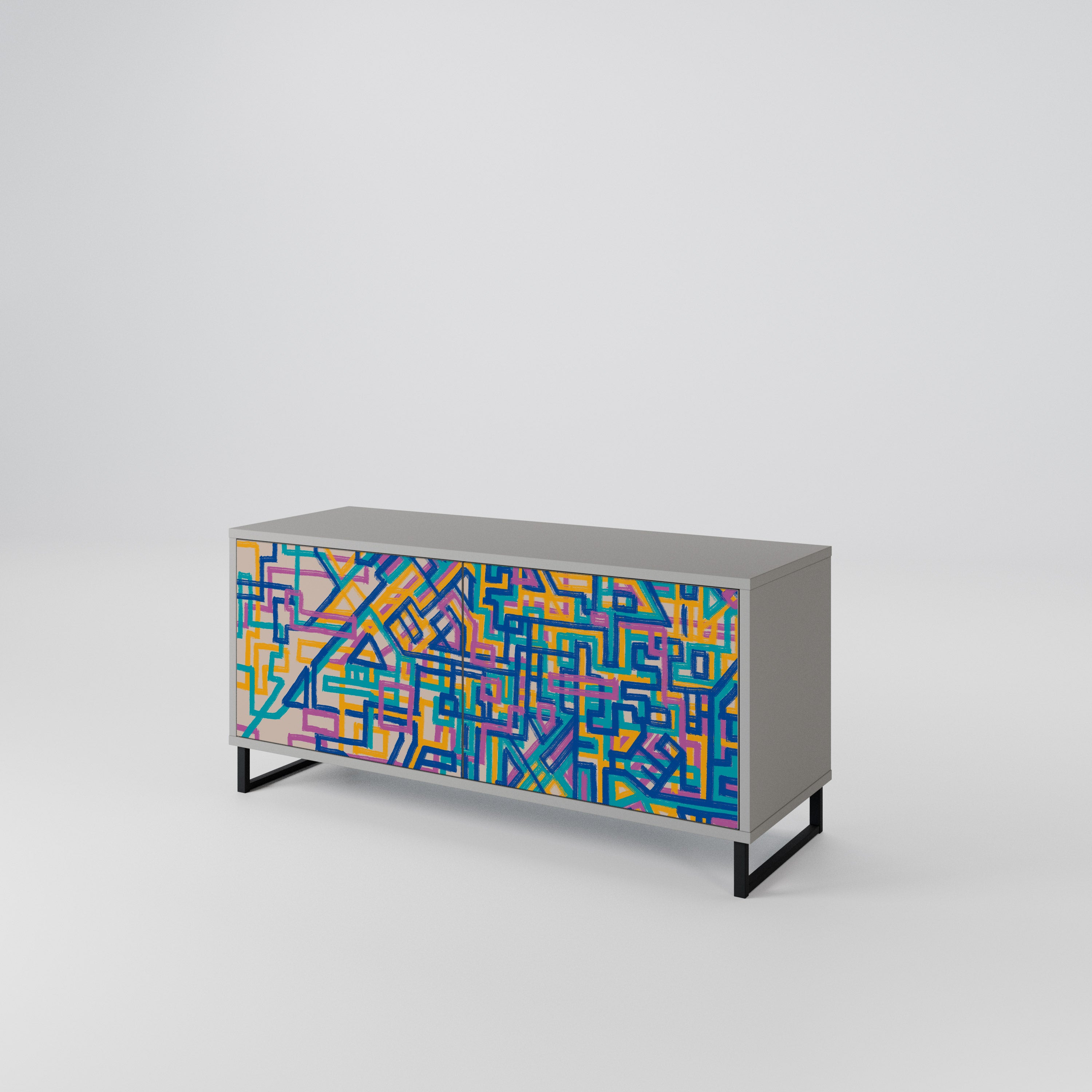 MEMORIES MAP Mueble de TV Compacto de 2 puertas