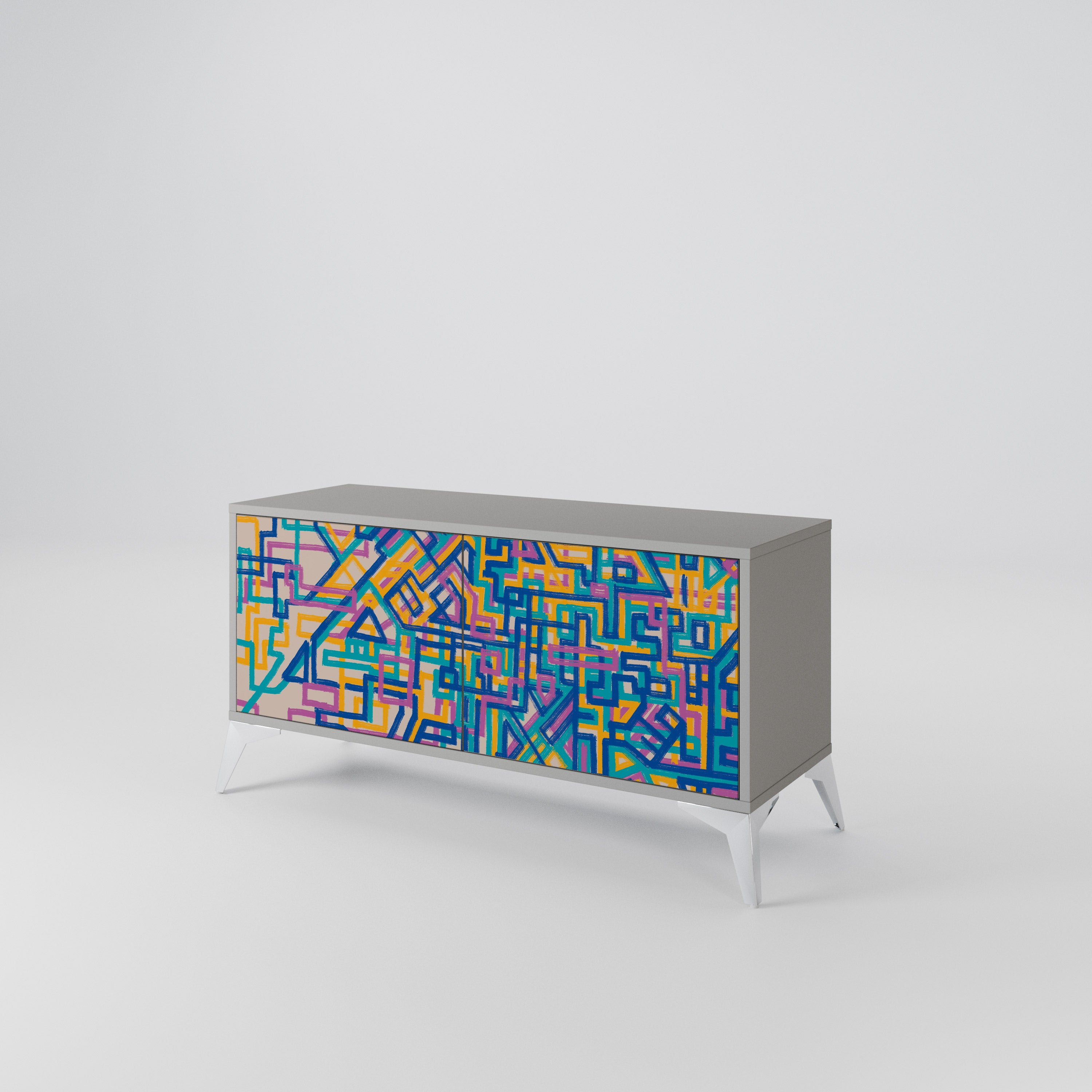 MEMORIES MAP Mueble de TV Compacto de 2 puertas