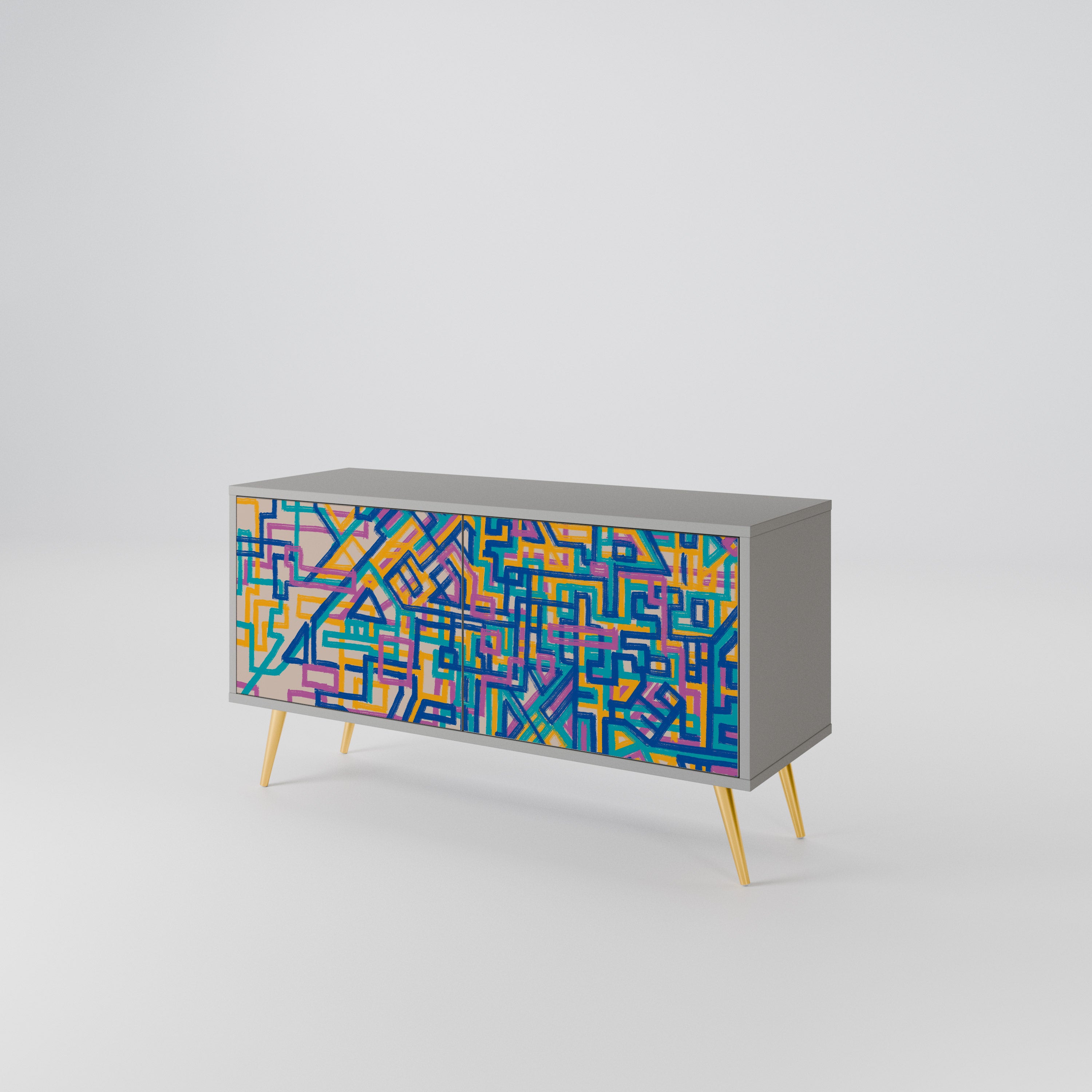 MEMORIES MAP Mueble de TV Compacto de 2 puertas