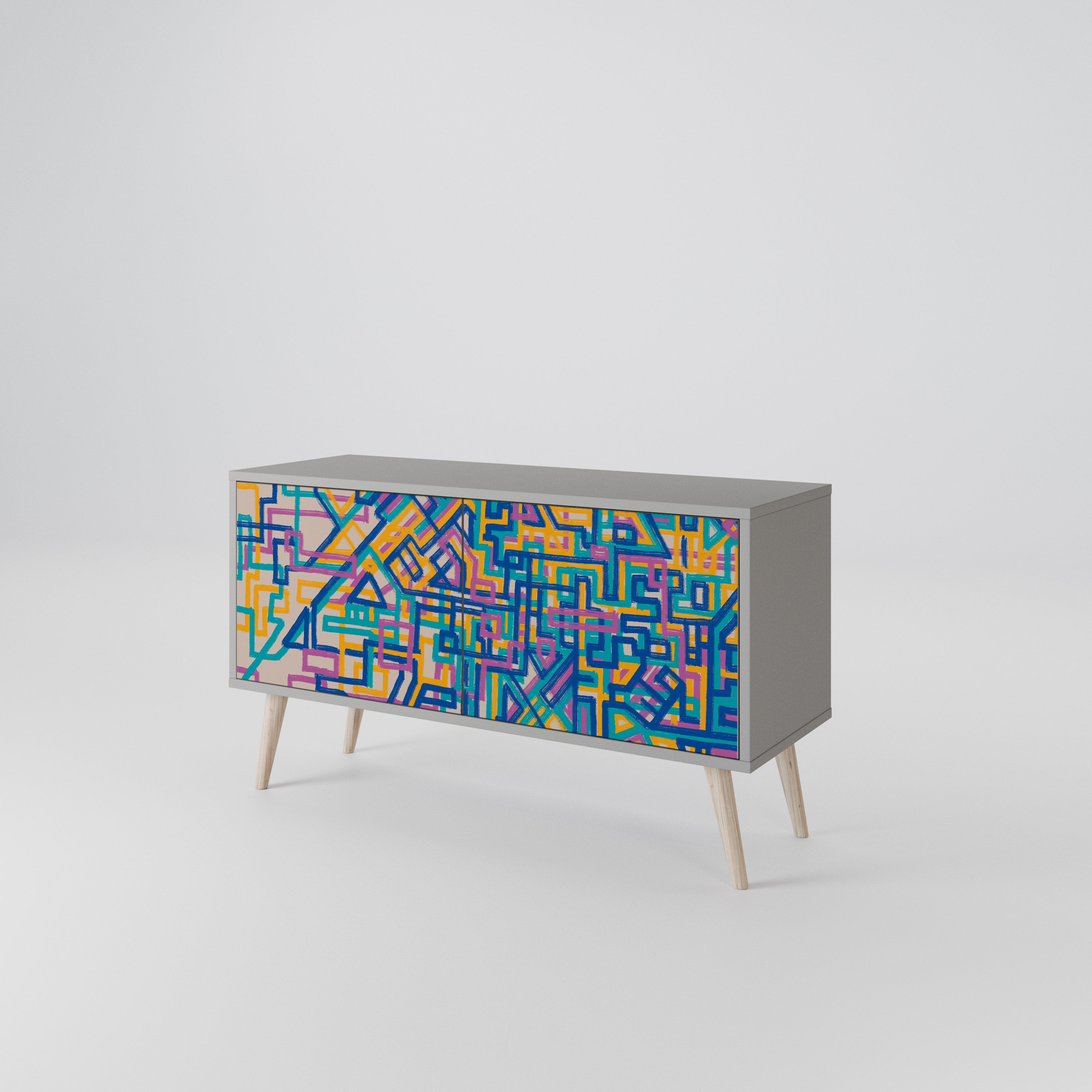 MEMORIES MAP Mueble de TV Compacto de 2 puertas