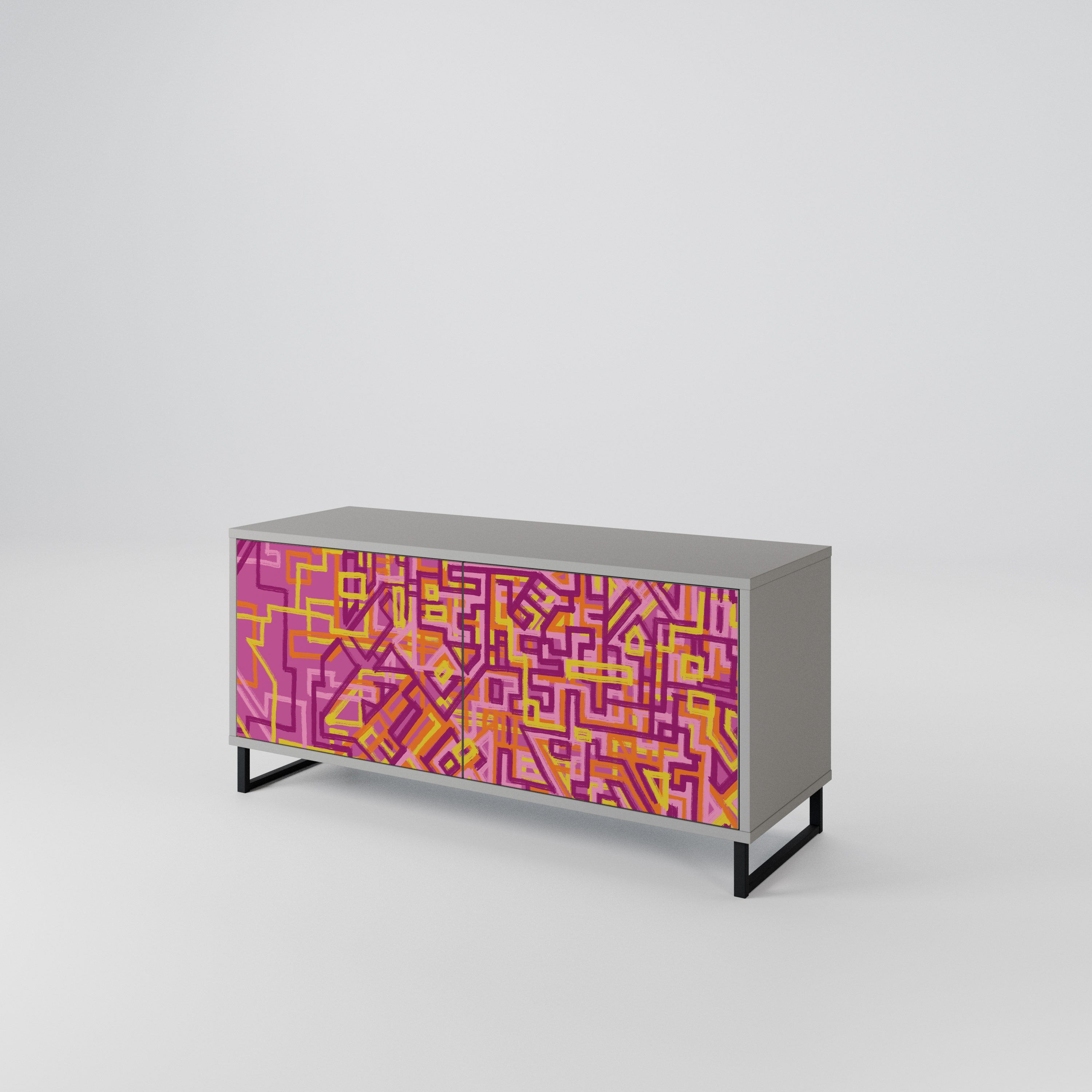 LOVELY MEMORIES Mueble de TV Compacto de 2 puertas