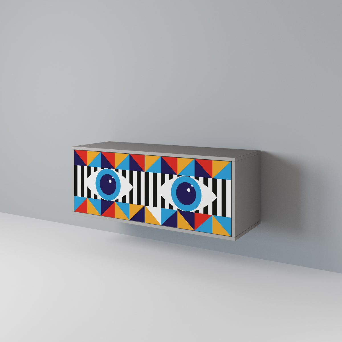 ABSTRACTION AND GEOMETRY Mueble de TV Compacto de 2 puertas