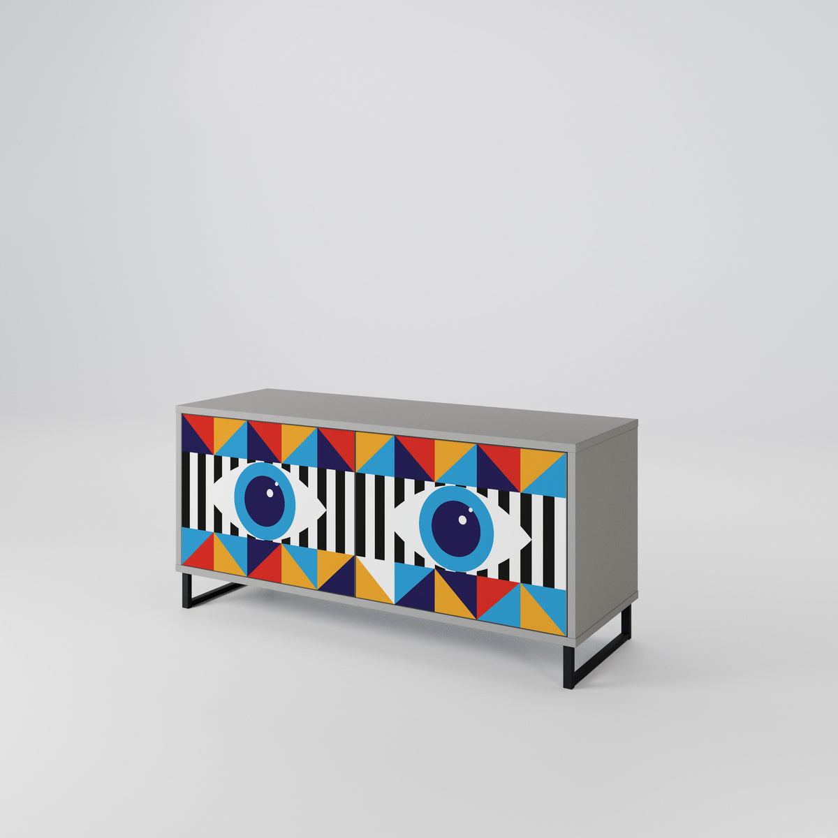 ABSTRACTION AND GEOMETRY Mueble de TV Compacto de 2 puertas