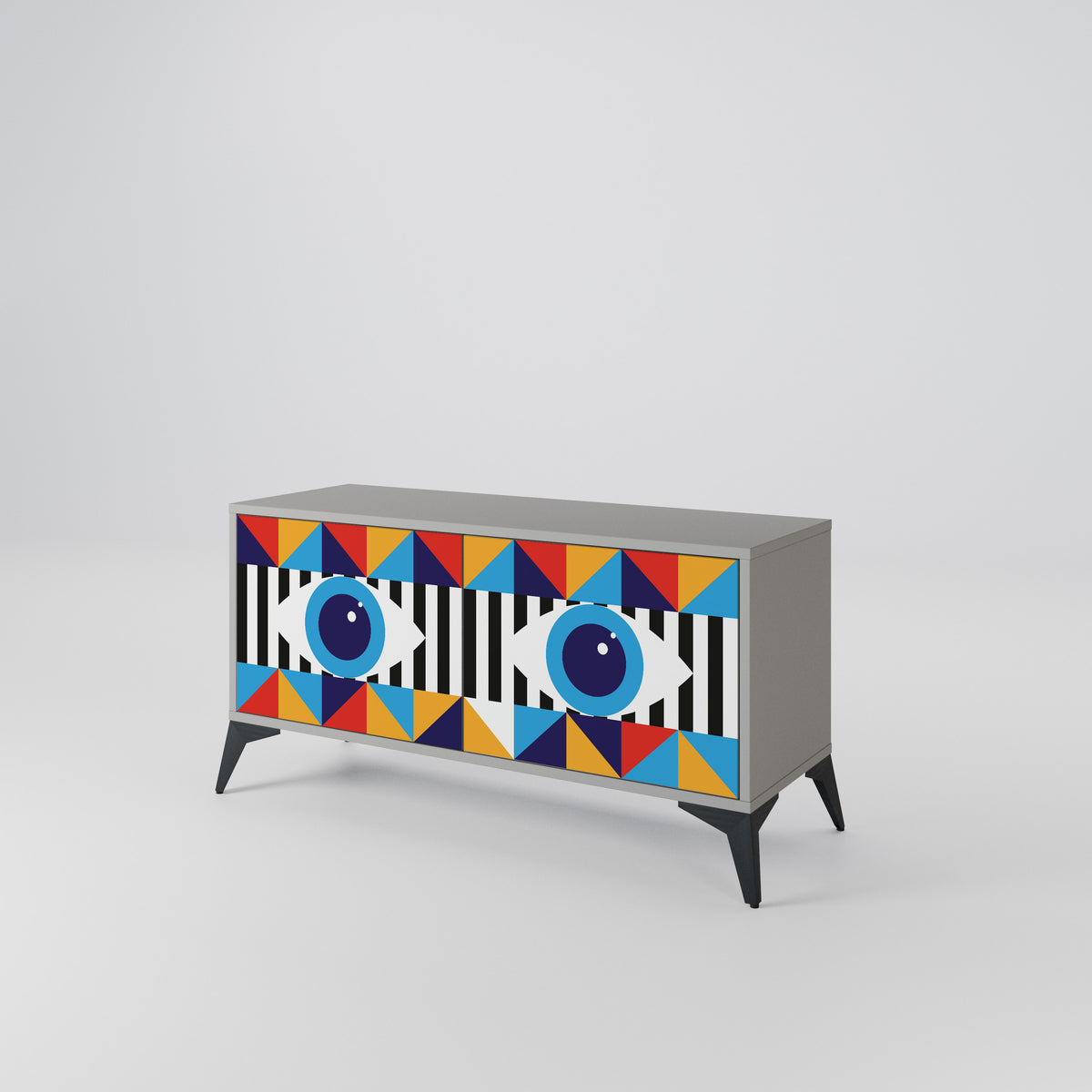 ABSTRACTION AND GEOMETRY Mueble de TV Compacto de 2 puertas