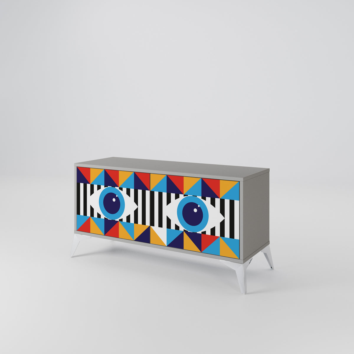 ABSTRACTION AND GEOMETRY Mueble de TV Compacto de 2 puertas