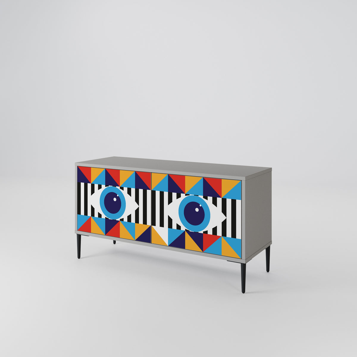 ABSTRACTION AND GEOMETRY Mueble de TV Compacto de 2 puertas