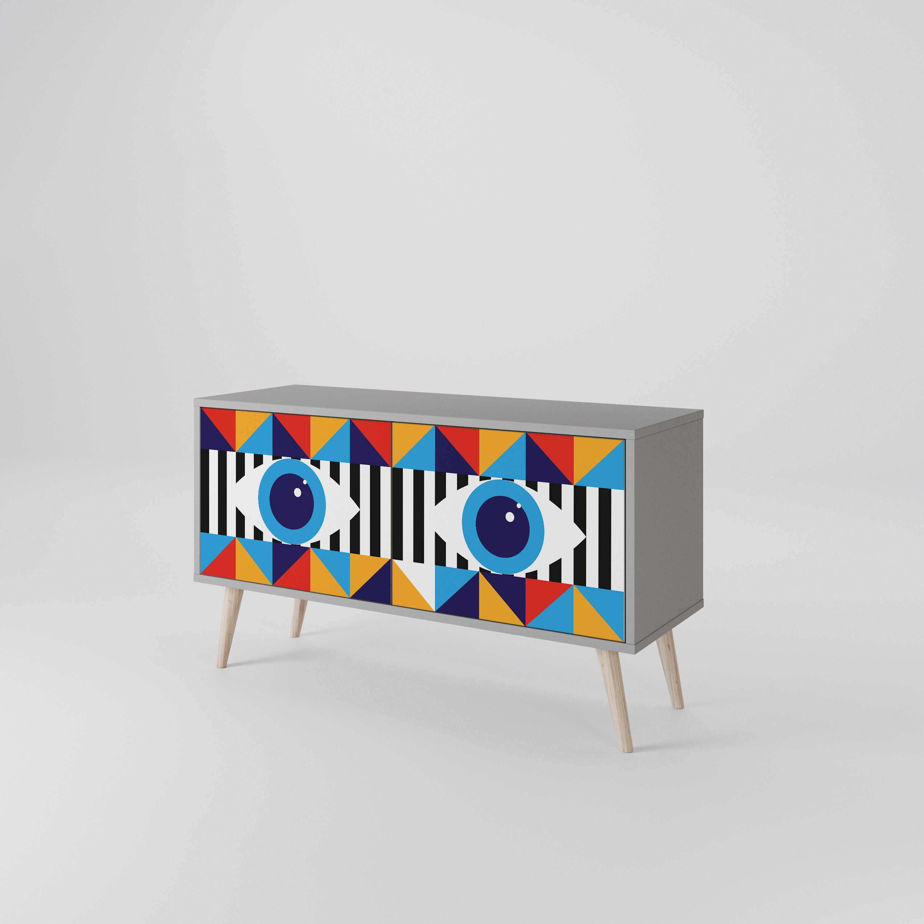 ABSTRACTION AND GEOMETRY Mueble de TV Compacto de 2 puertas