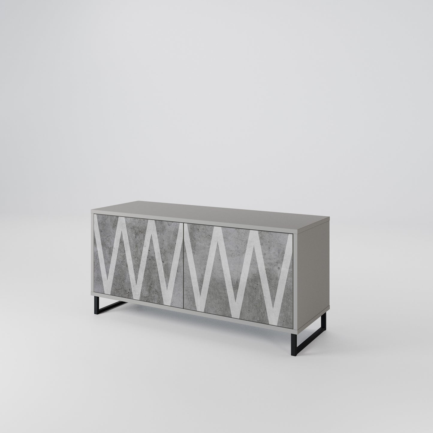 SOLID ZIG ZAG Compact 2-Door TV Cabinet