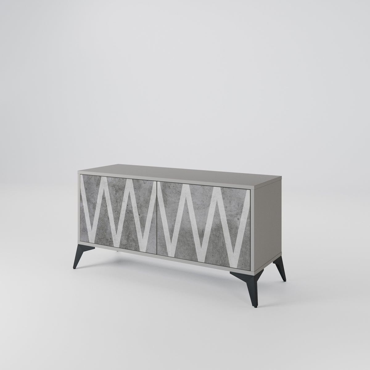 SOLID ZIG ZAG Compact 2-Door TV Cabinet