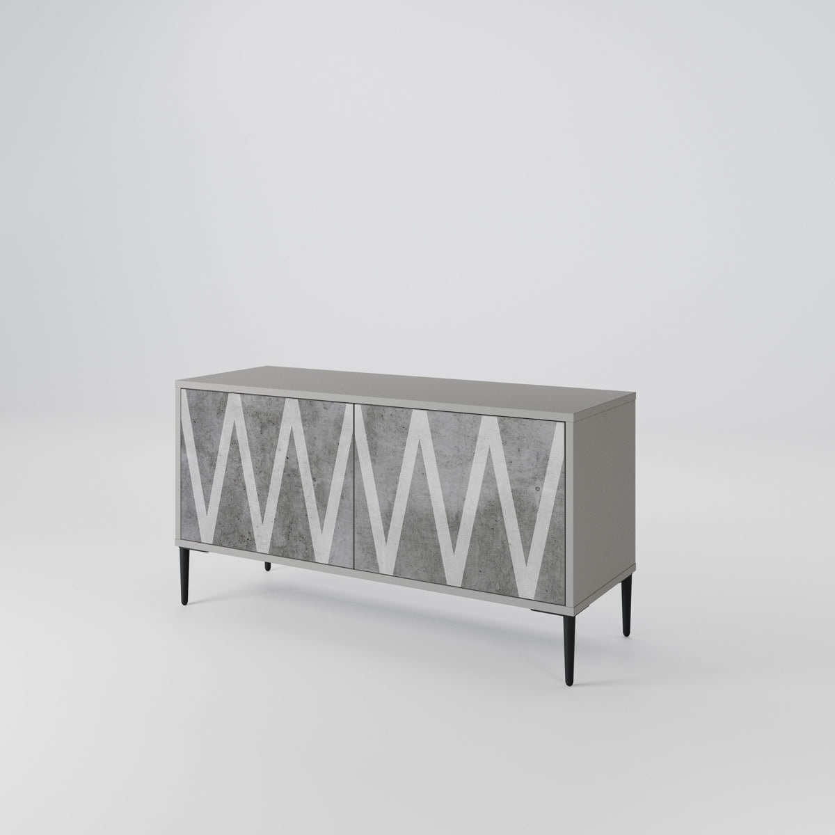 SOLID ZIG ZAG Compact 2-Door TV Cabinet