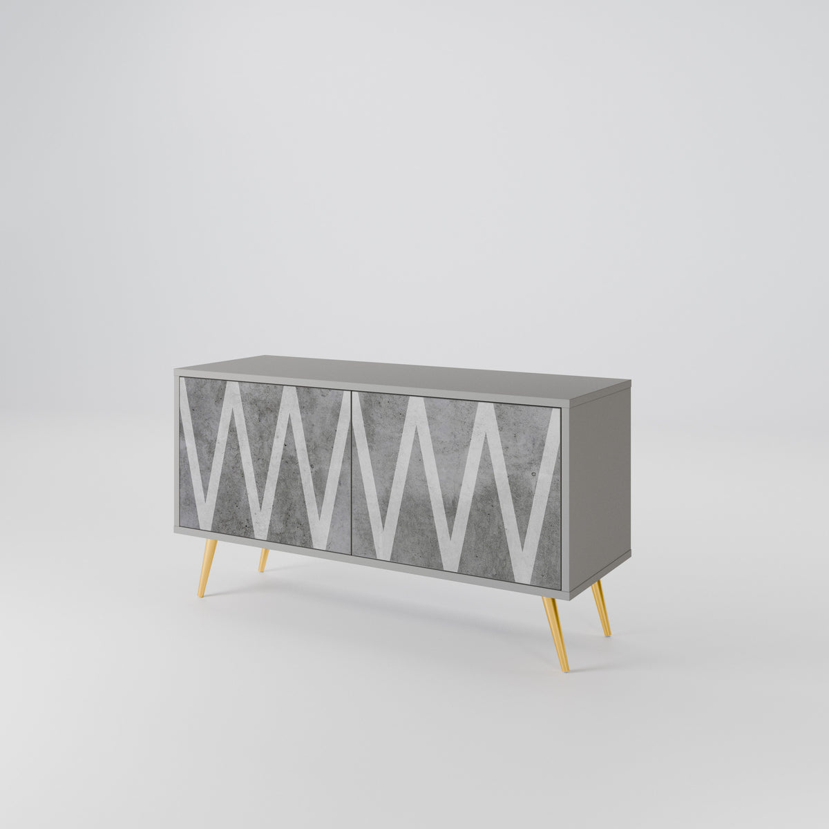 SOLID ZIG ZAG Mueble de TV Compacto de 2 puertas