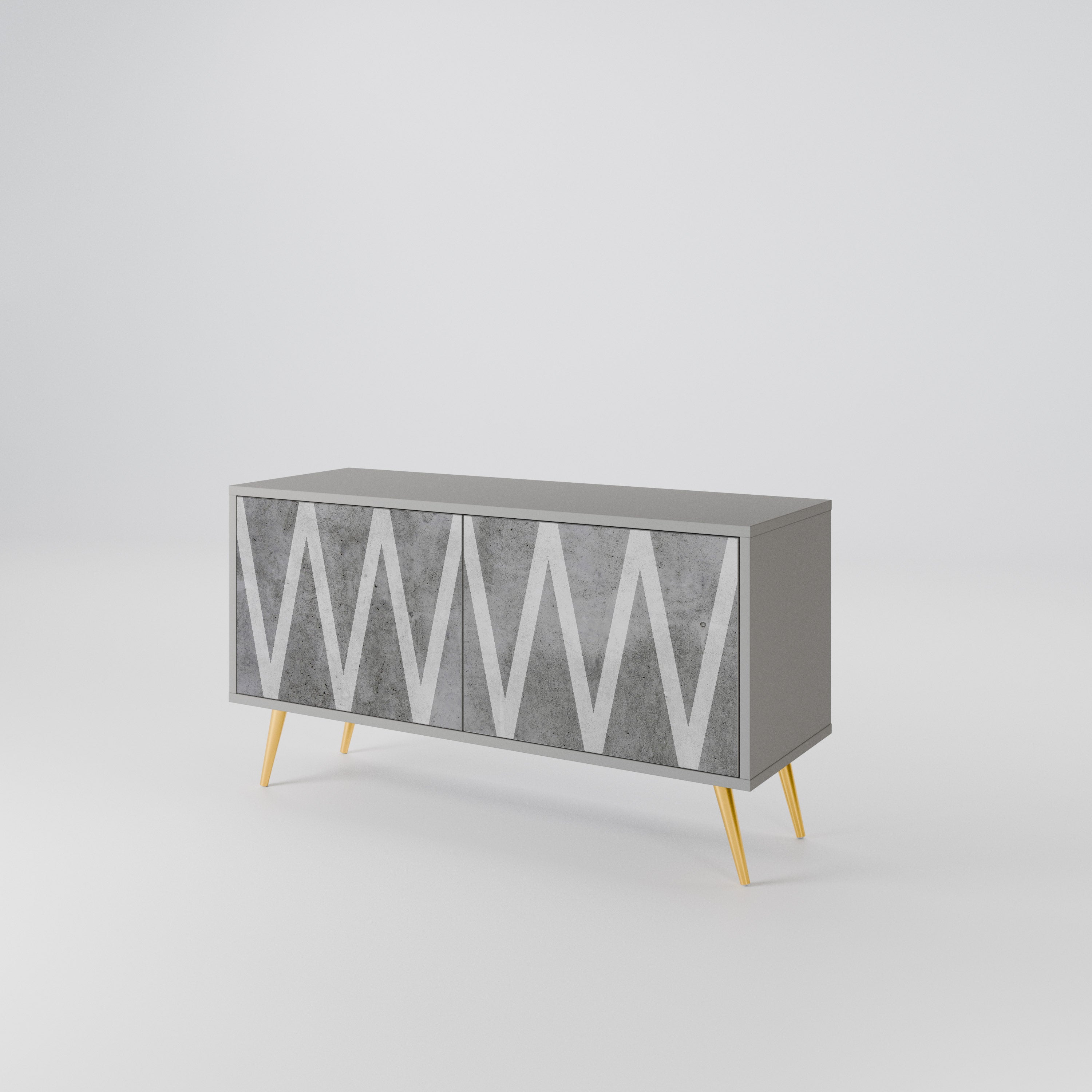 SOLID ZIG ZAG Mueble de TV Compacto de 2 puertas