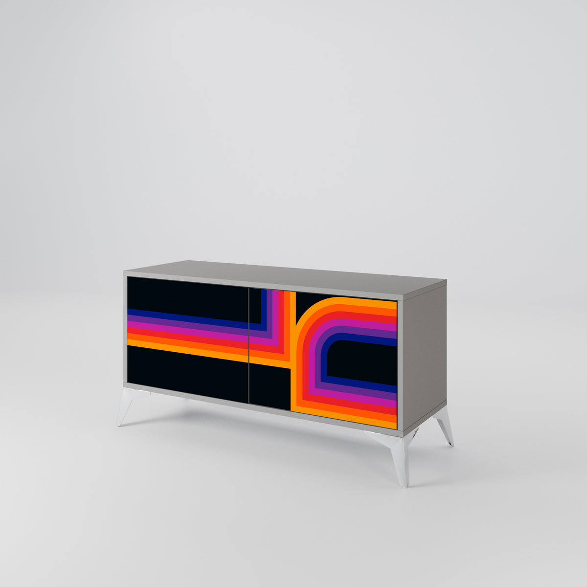 BLINDED BY THE LIGHTS Mueble de TV Compacto de 2 puertas