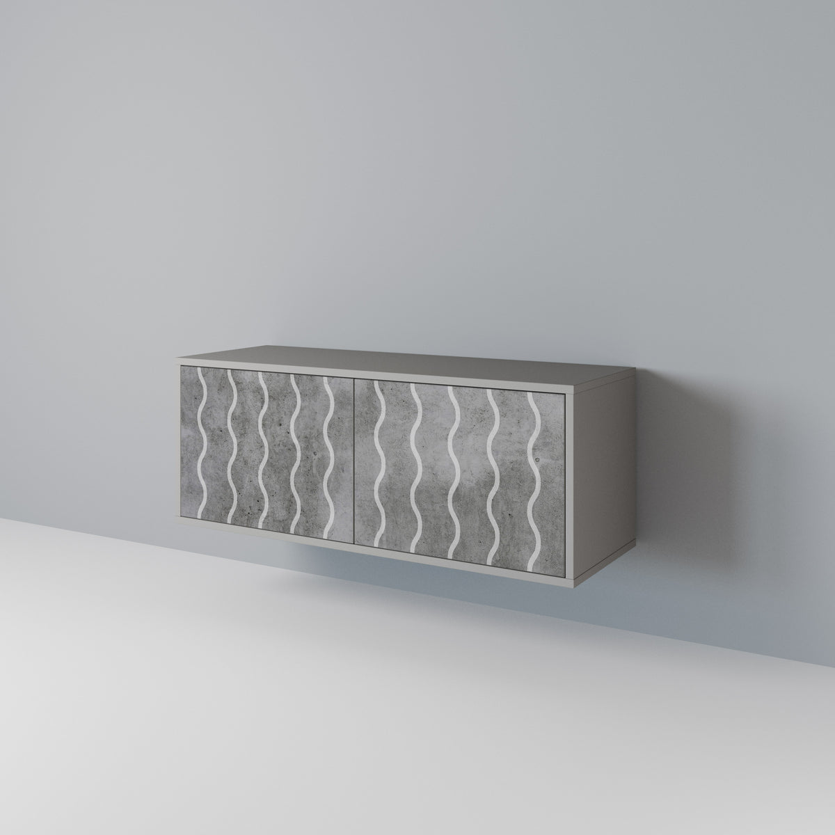 WAVES OF CONCRETE Mueble de TV Compacto de 2 puertas