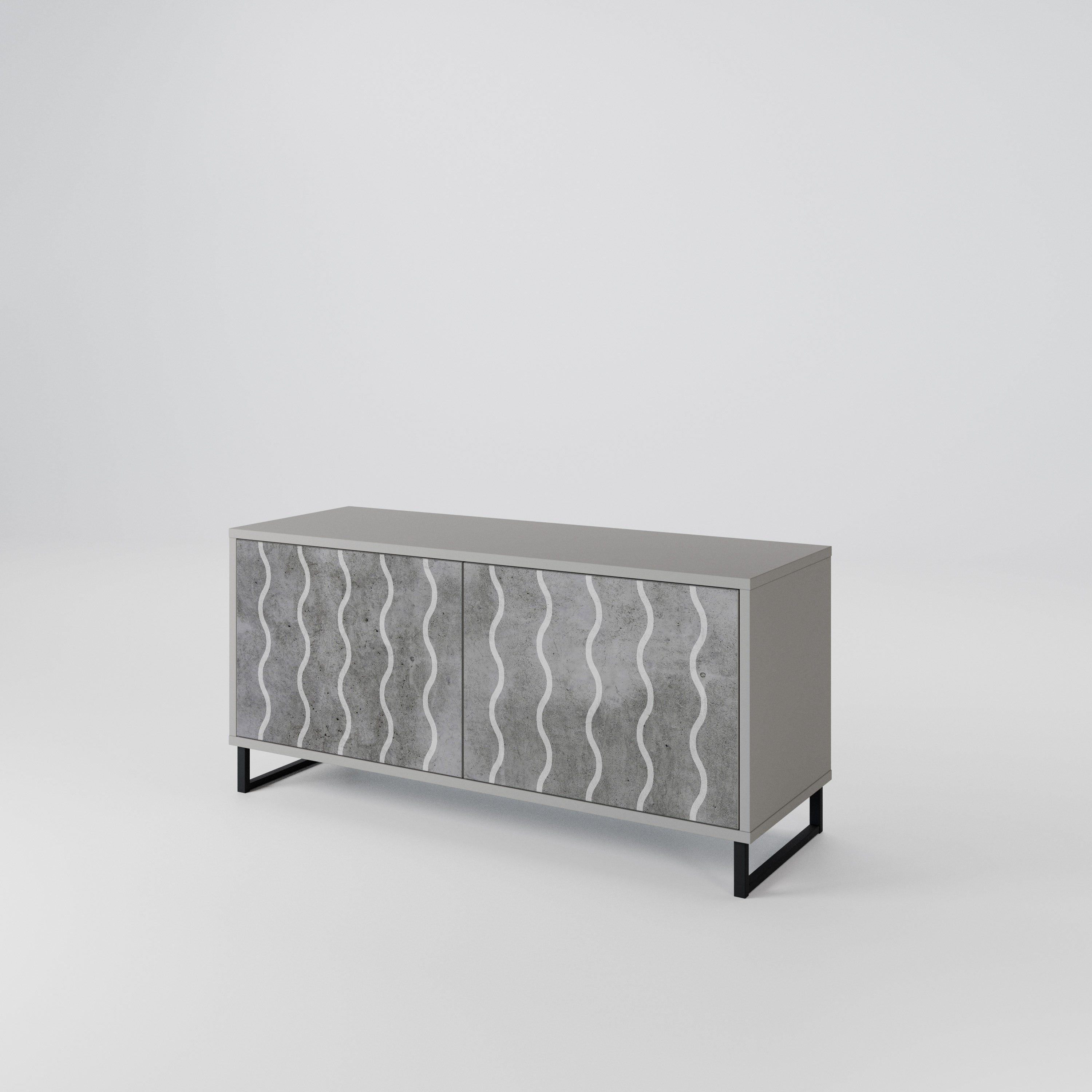WAVES OF CONCRETE Mueble de TV Compacto de 2 puertas