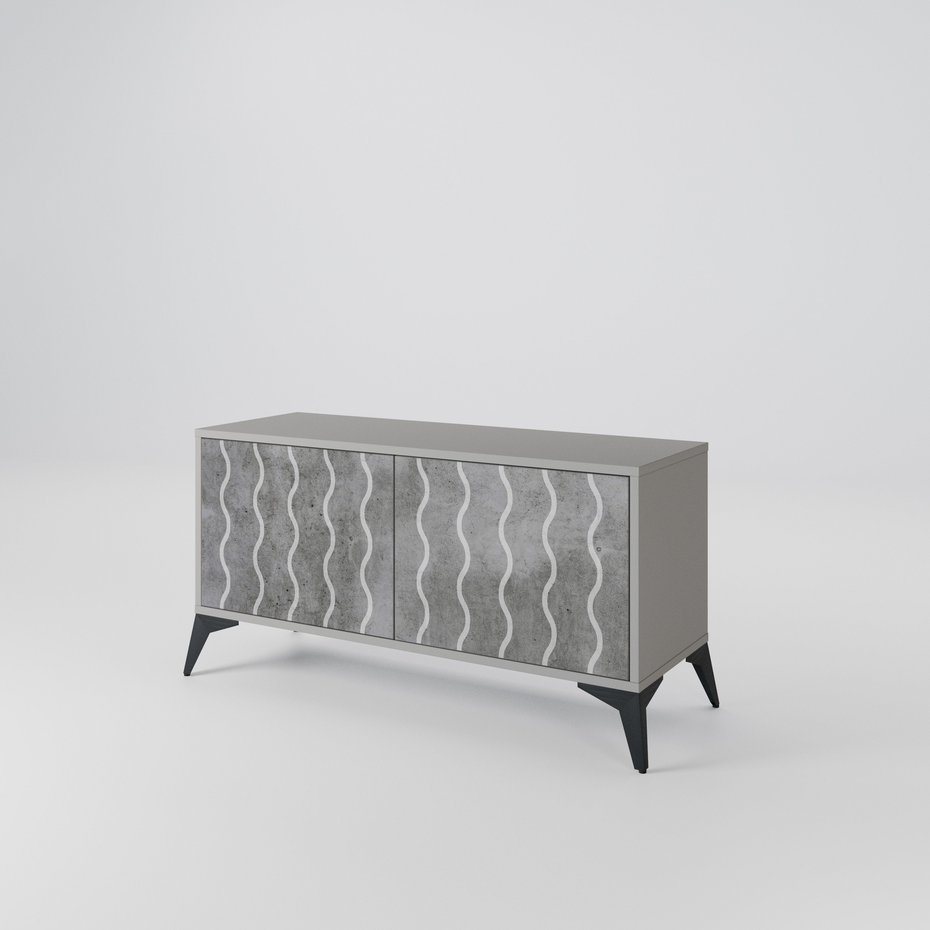 WAVES OF CONCRETE Mueble de TV Compacto de 2 puertas