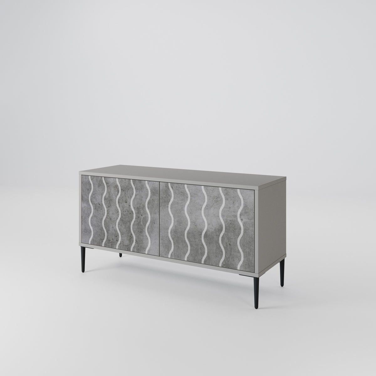 WAVES OF CONCRETE Mueble de TV Compacto de 2 puertas