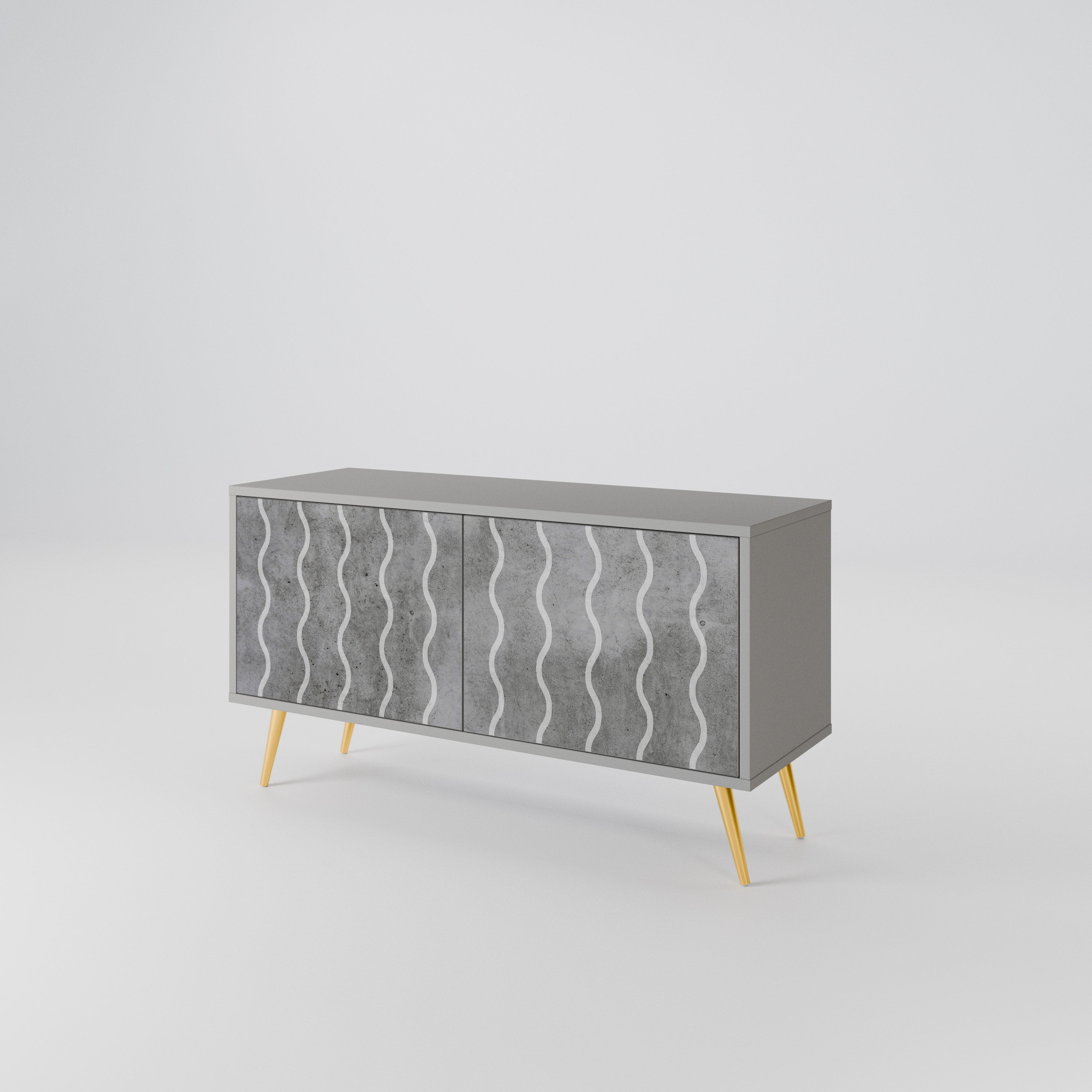 WAVES OF CONCRETE Mueble de TV Compacto de 2 puertas