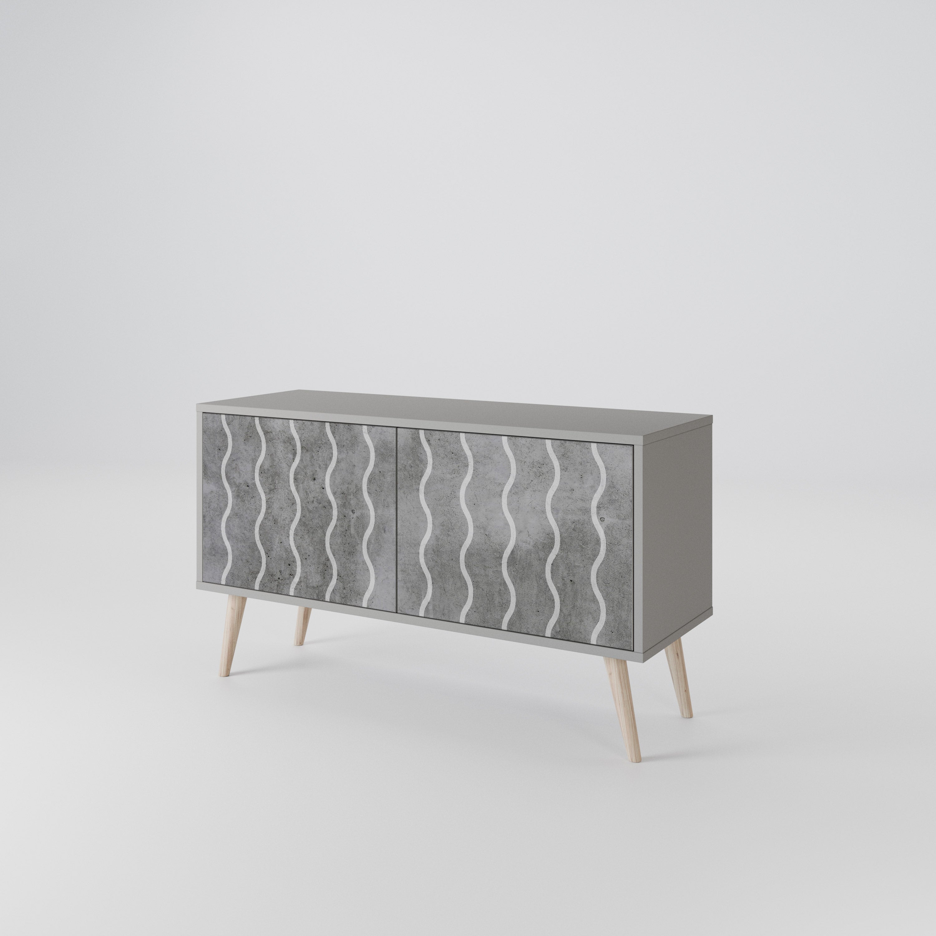 WAVES OF CONCRETE Mueble de TV Compacto de 2 puertas