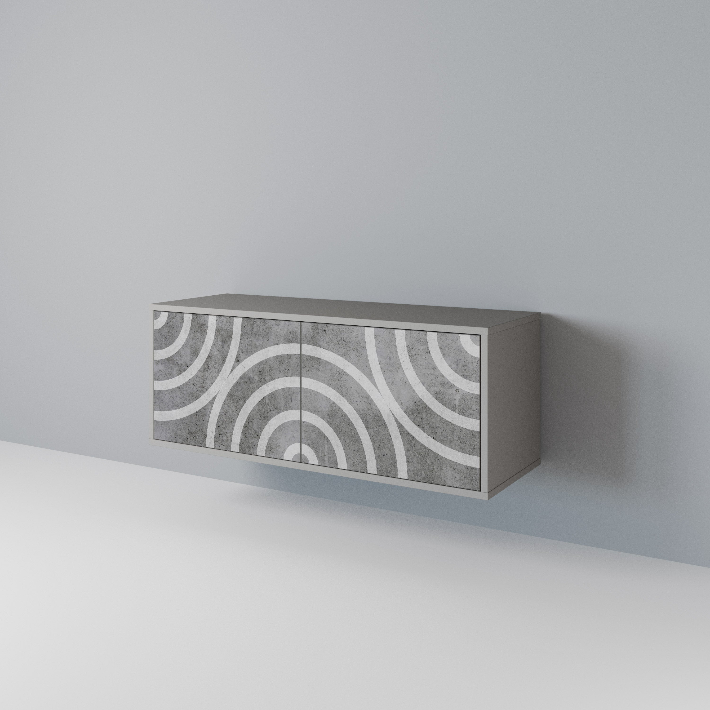 CIRCLE CONCRETE Mueble de TV Compacto de 2 puertas