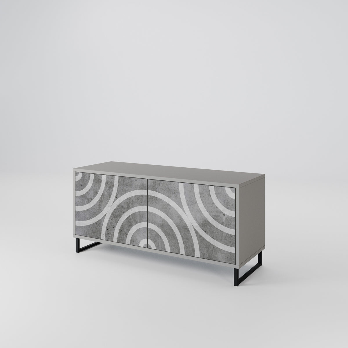 CIRCLE CONCRETE Mueble de TV Compacto de 2 puertas
