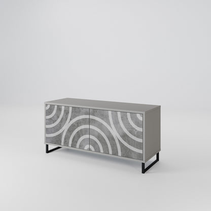 CIRCLE CONCRETE Mueble de TV Compacto de 2 puertas