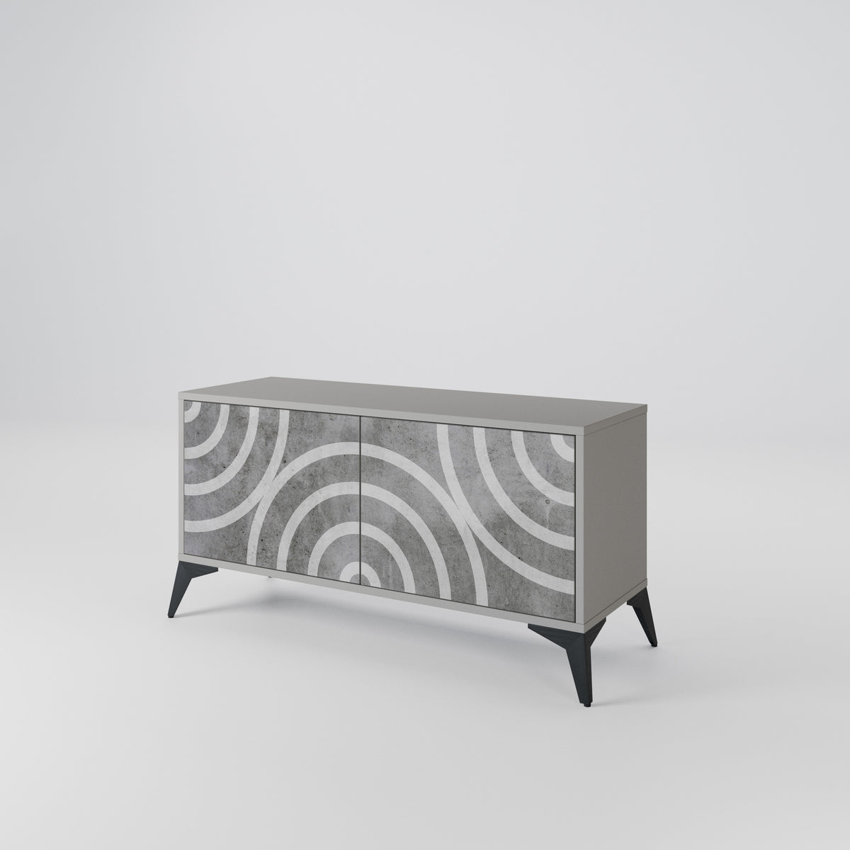 CIRCLE CONCRETE Mueble de TV Compacto de 2 puertas