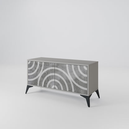CIRCLE CONCRETE Mueble de TV Compacto de 2 puertas