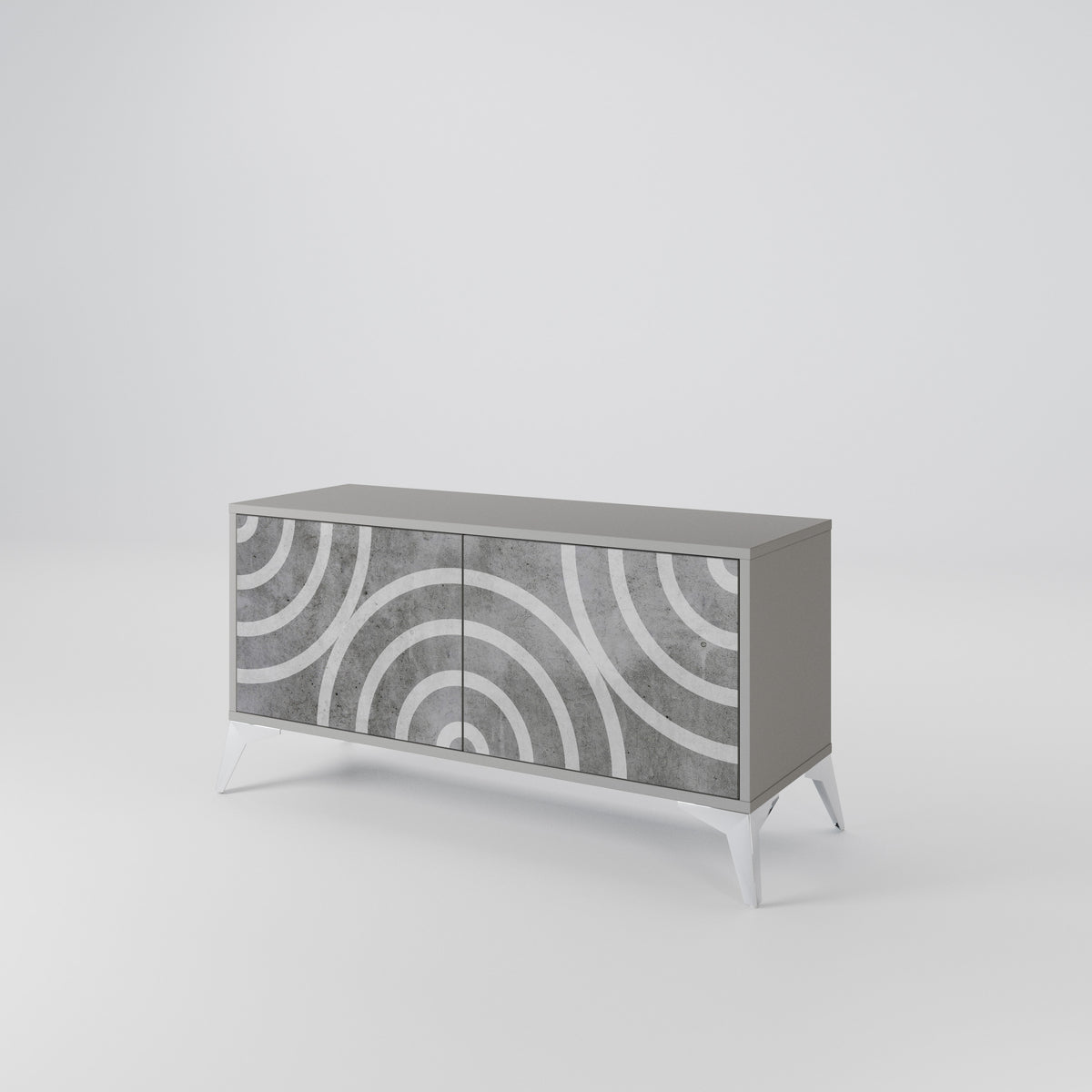 CIRCLE CONCRETE Mueble de TV Compacto de 2 puertas