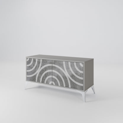 CIRCLE CONCRETE Mueble de TV Compacto de 2 puertas