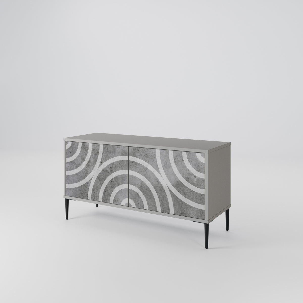 CIRCLE CONCRETE Mueble de TV Compacto de 2 puertas