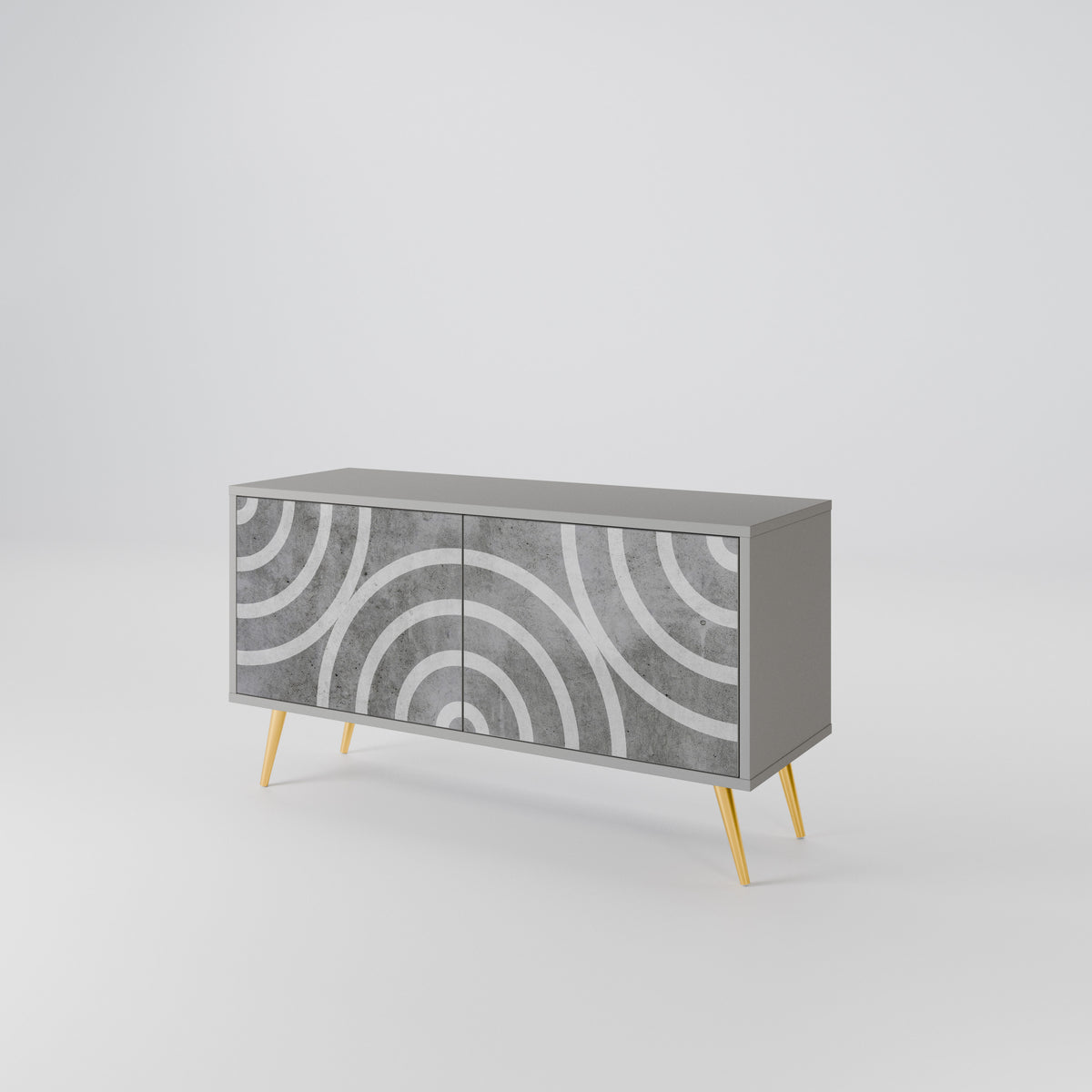 CIRCLE CONCRETE Mueble de TV Compacto de 2 puertas