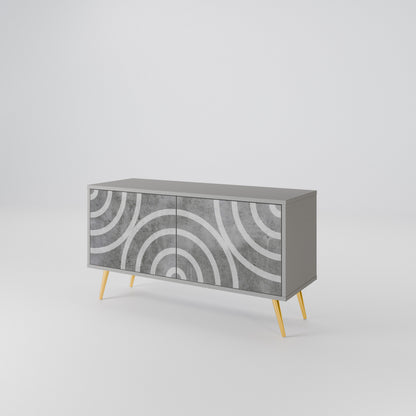 CIRCLE CONCRETE Mueble de TV Compacto de 2 puertas