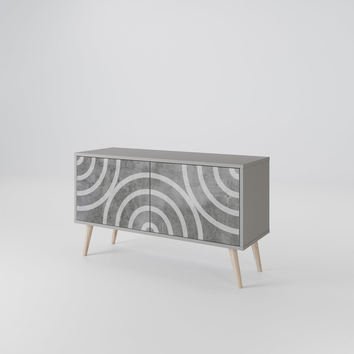 CIRCLE CONCRETE Mueble de TV Compacto de 2 puertas