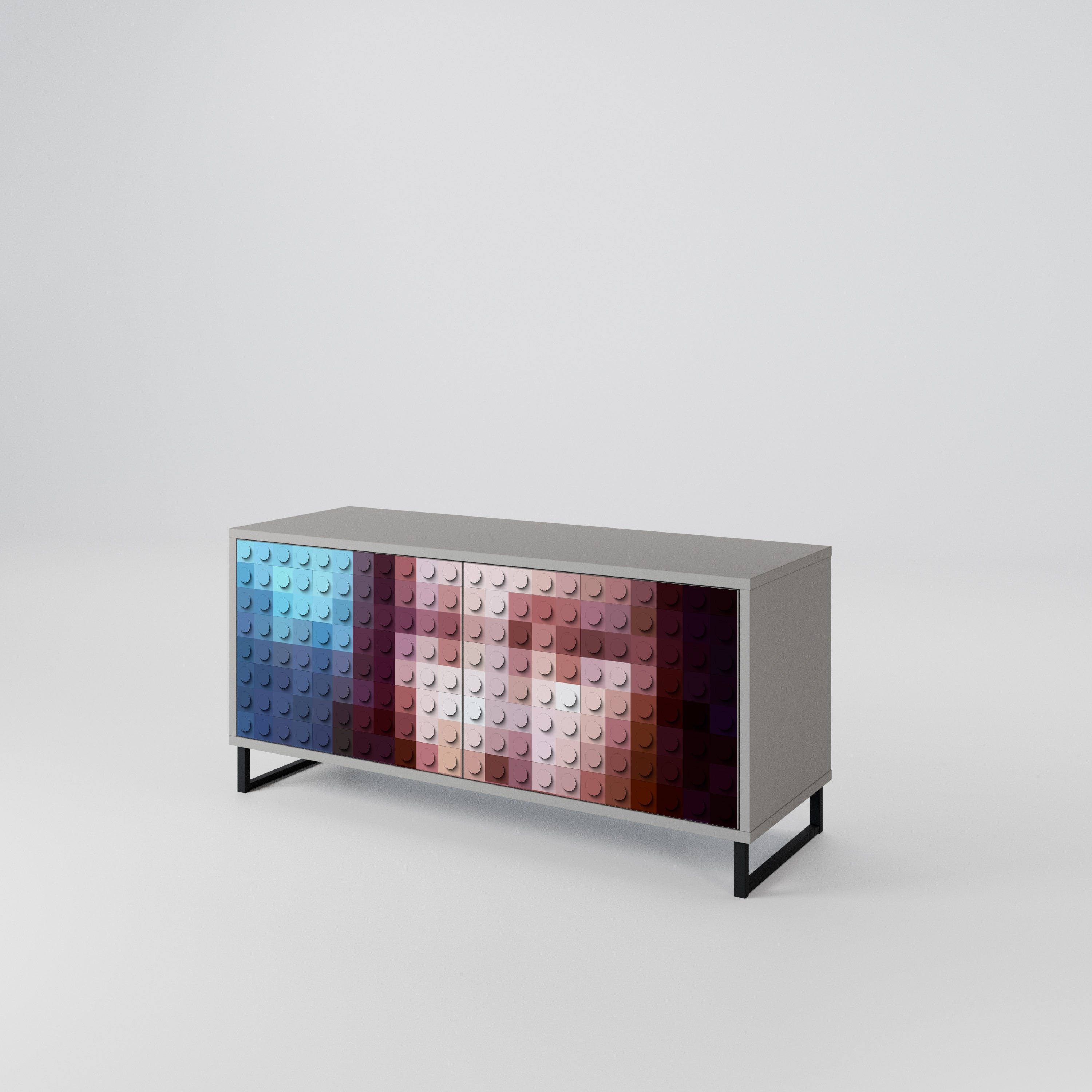 CONSTRUCTIVE ART Mueble de TV Compacto de 2 puertas