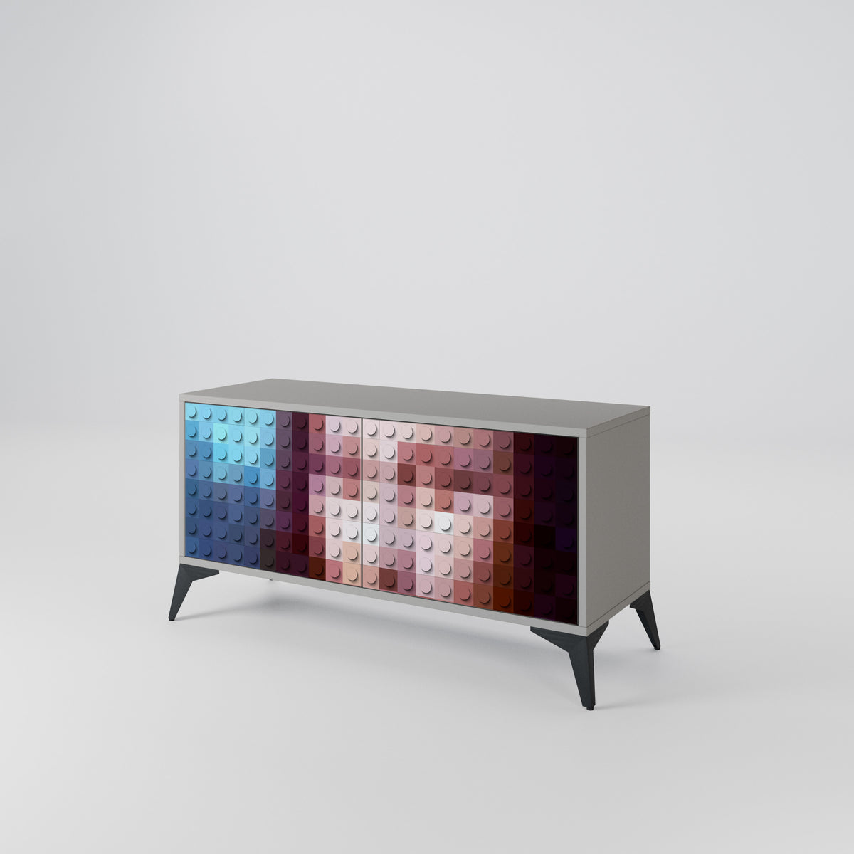 CONSTRUCTIVE ART Mueble de TV Compacto de 2 puertas