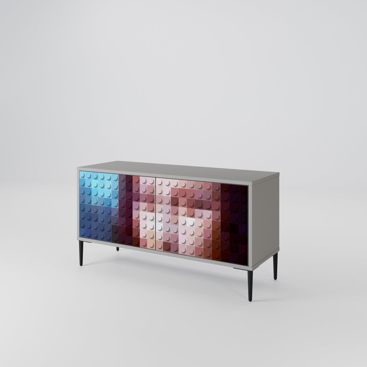 CONSTRUCTIVE ART Mueble de TV Compacto de 2 puertas