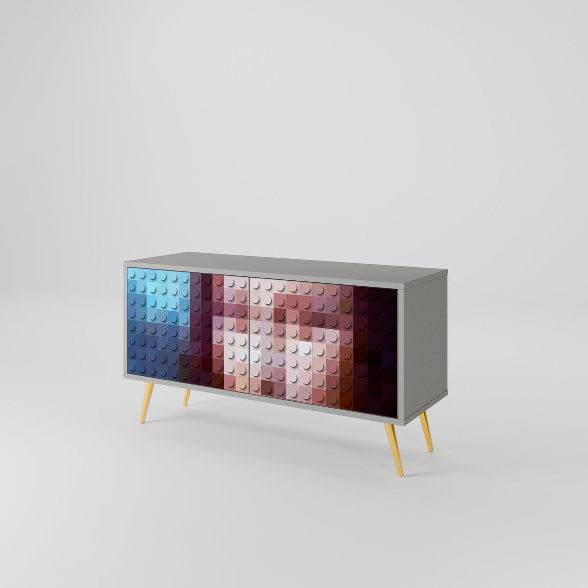 CONSTRUCTIVE ART Mueble de TV Compacto de 2 puertas