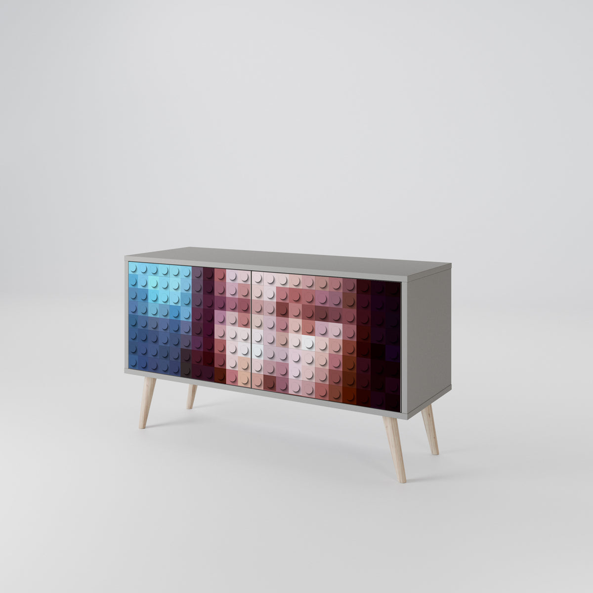 CONSTRUCTIVE ART Mueble de TV Compacto de 2 puertas