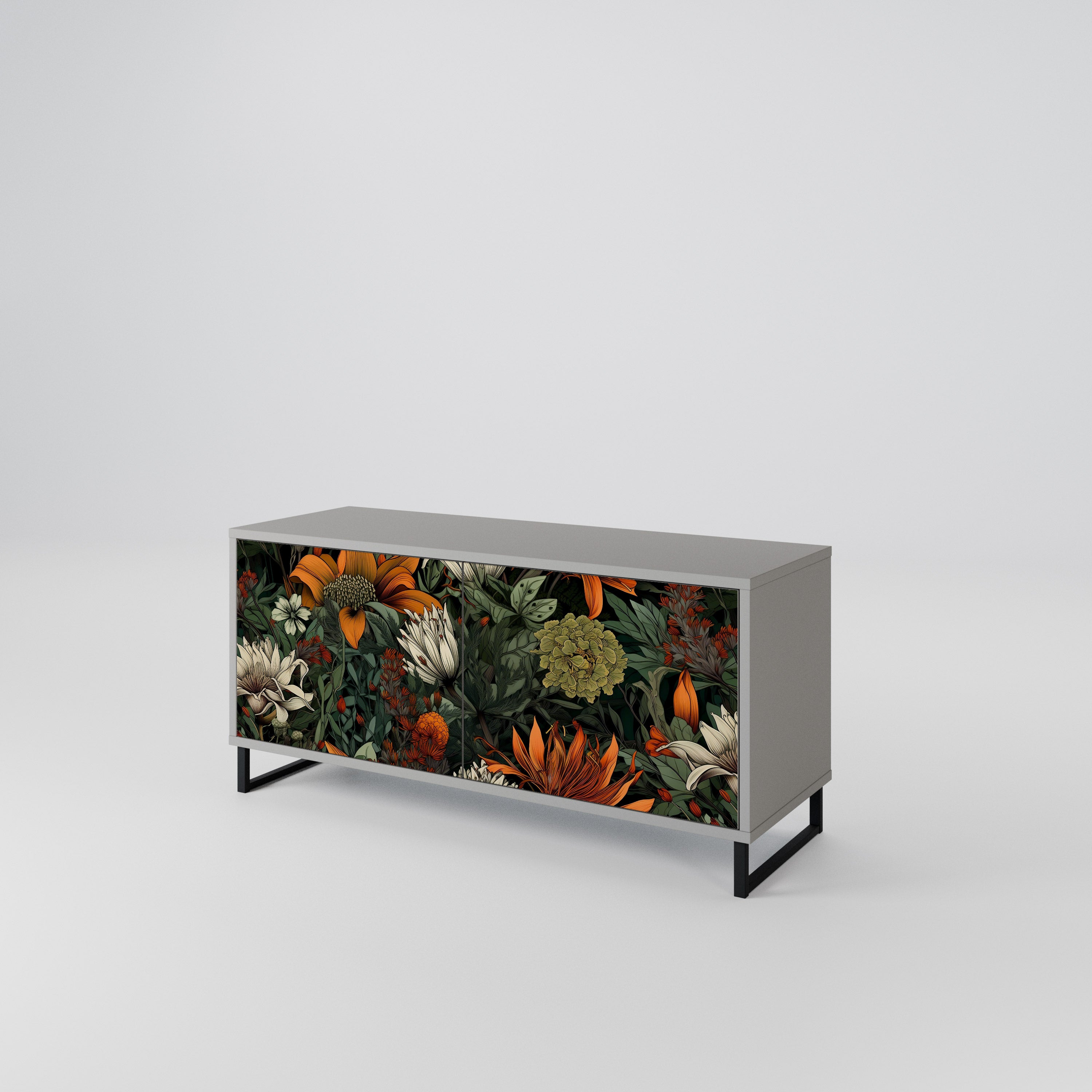 MIDNIGHT SPROUT Mueble de TV Compacto de 2 puertas