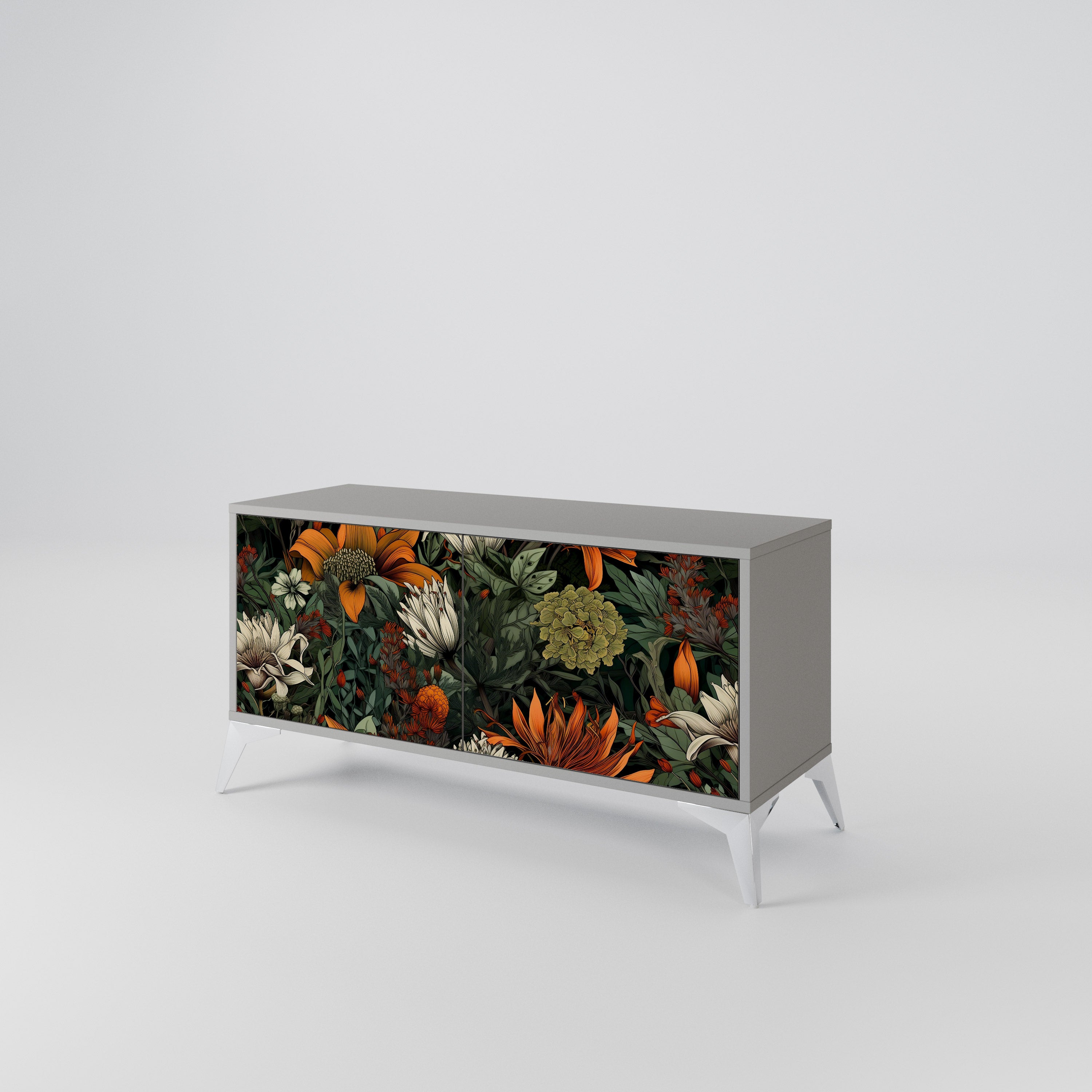 MIDNIGHT SPROUT Mueble de TV Compacto de 2 puertas