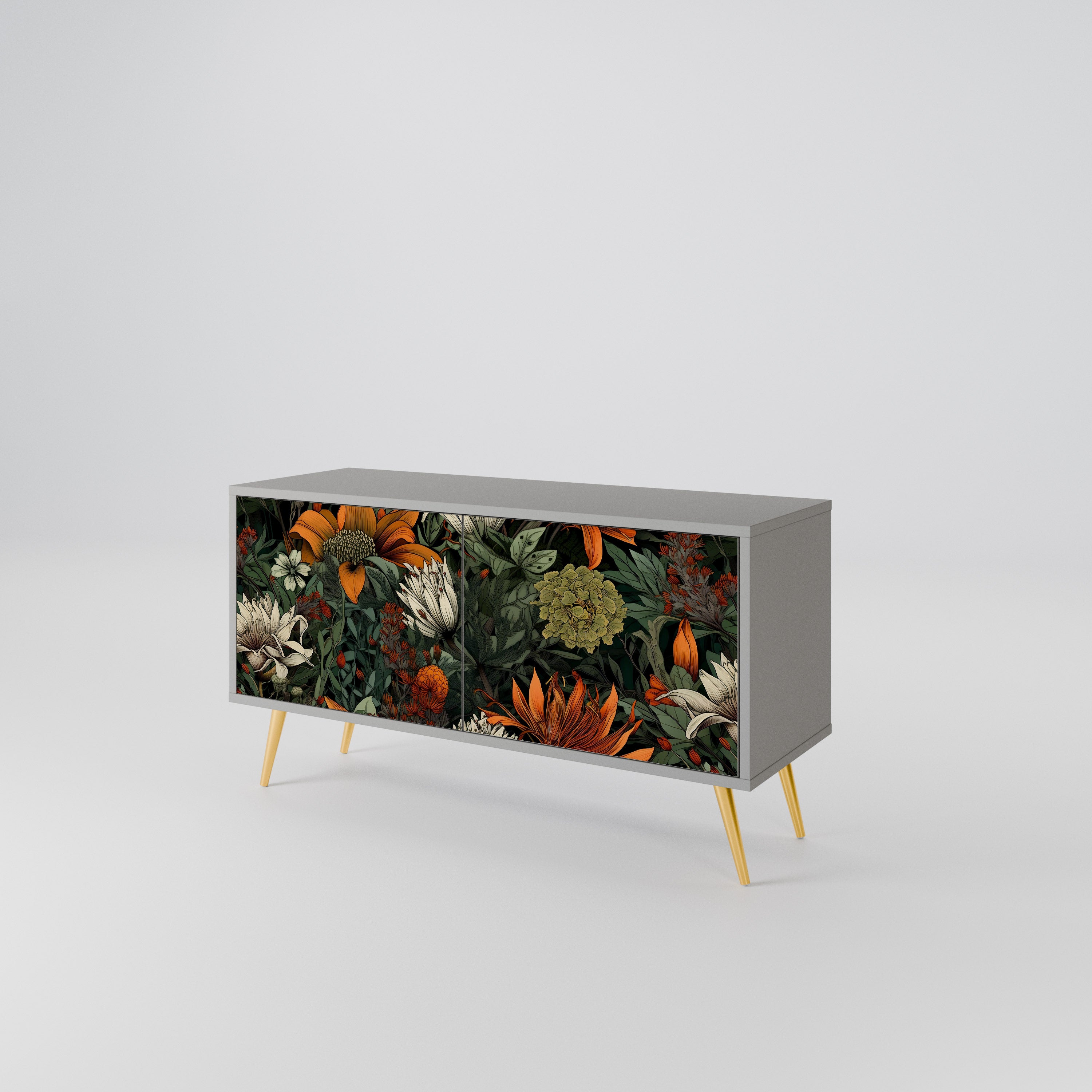 MIDNIGHT SPROUT Mueble de TV Compacto de 2 puertas