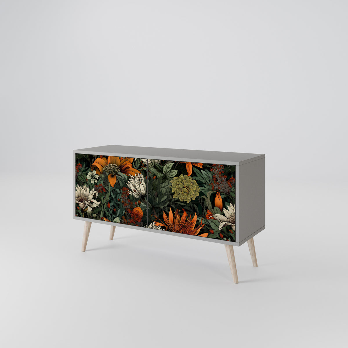 MIDNIGHT SPROUT Mueble de TV Compacto de 2 puertas