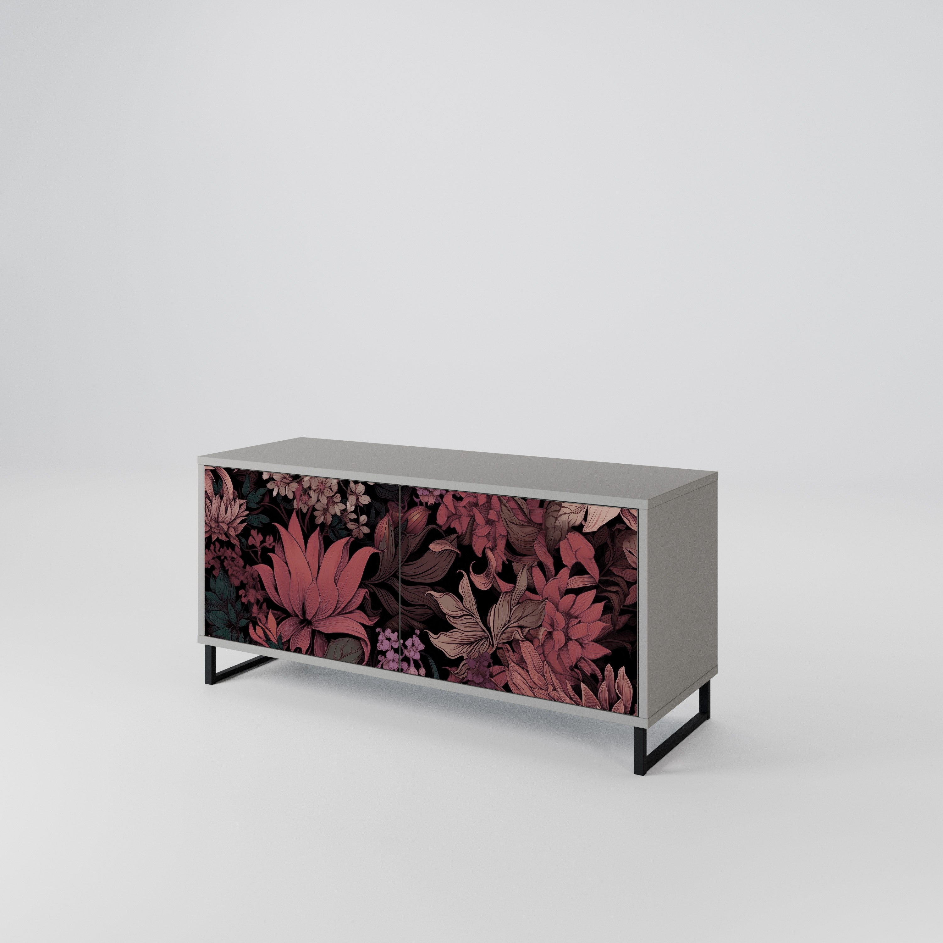 FLORAL WHISPER Mueble de TV Compacto de 2 puertas
