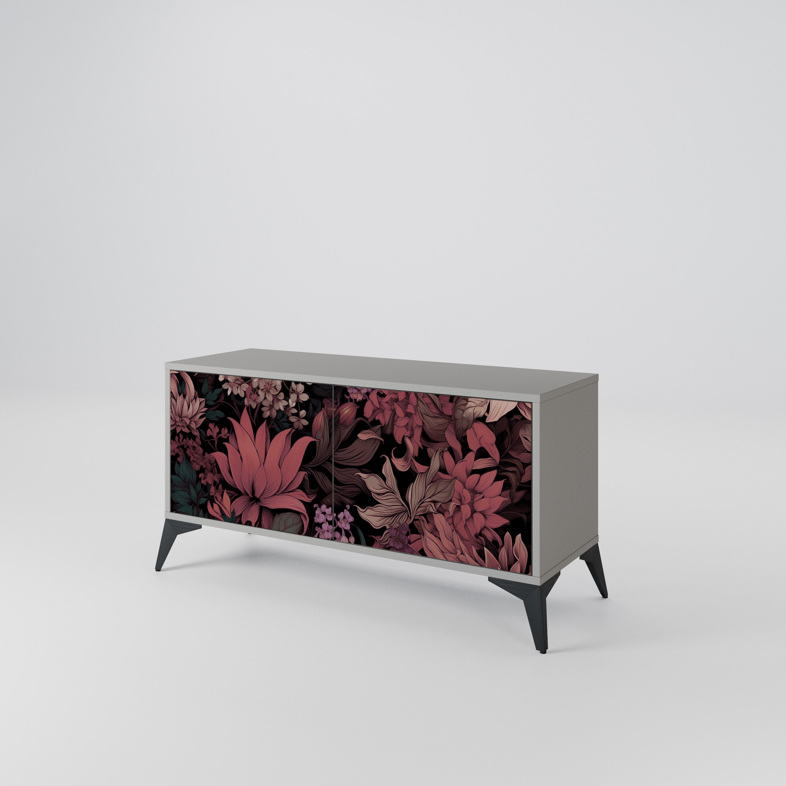 FLORAL WHISPER Mueble de TV Compacto de 2 puertas