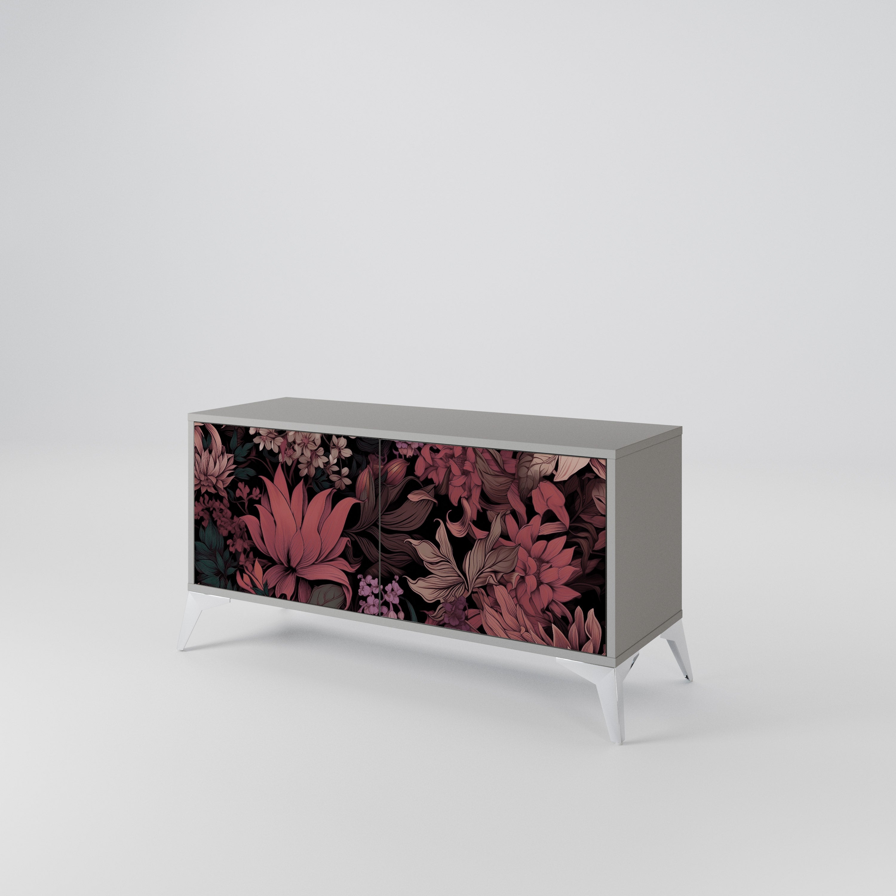 FLORAL WHISPER Mueble de TV Compacto de 2 puertas