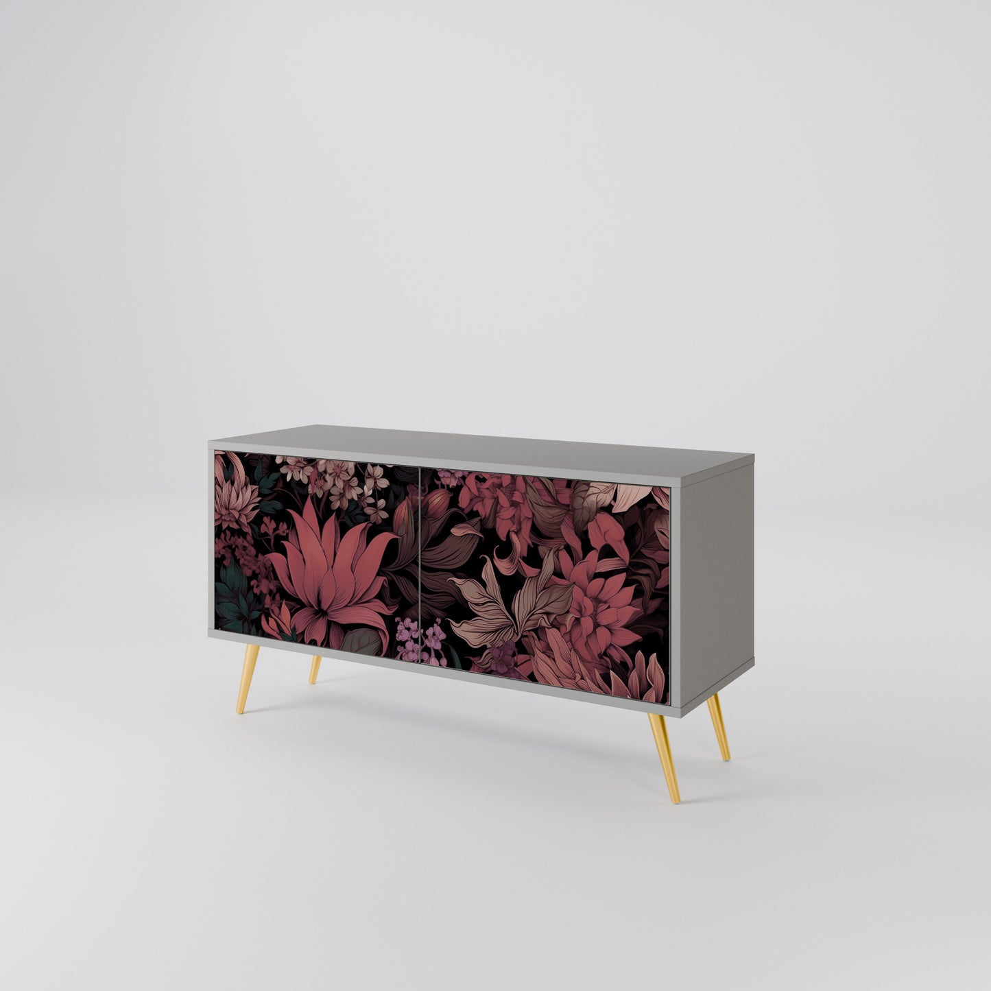 FLORAL WHISPER Mueble de TV Compacto de 2 puertas