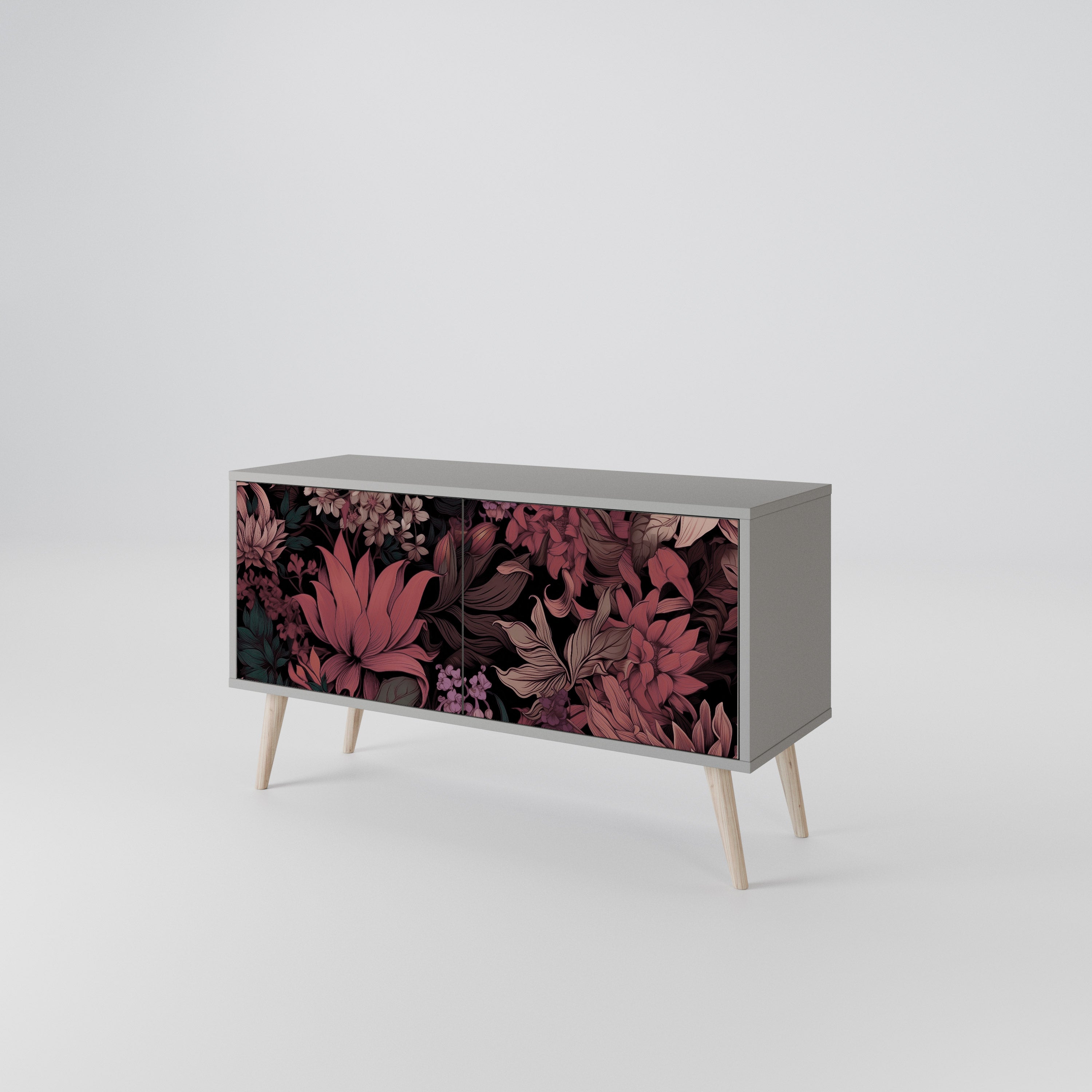 FLORAL WHISPER Mueble de TV Compacto de 2 puertas